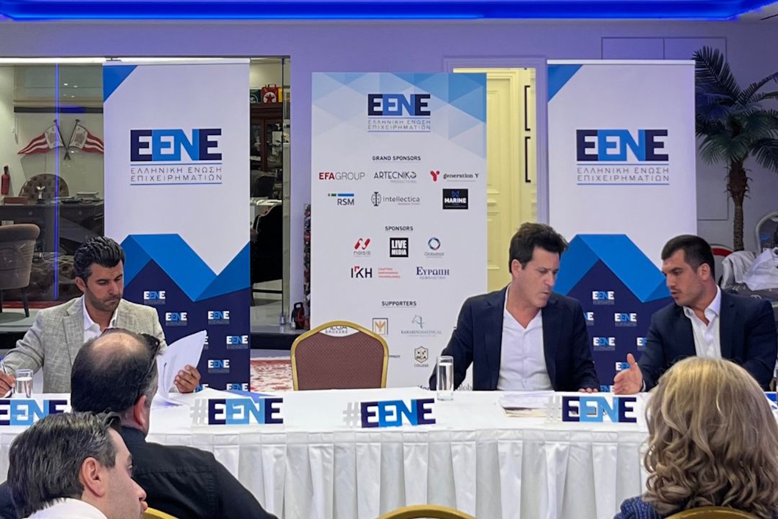 Marco Vicenzino, Global Strategy Expert & Advisor to Italian PM, Georgia Meloni - Γενικός Διευθυντής Ε.ΕΝ.Ε., Παύλος Ευθυμίου - Γενικός Γραμματέας Ε.ΕΝ.Ε. Θωμάς Αποστολίδης