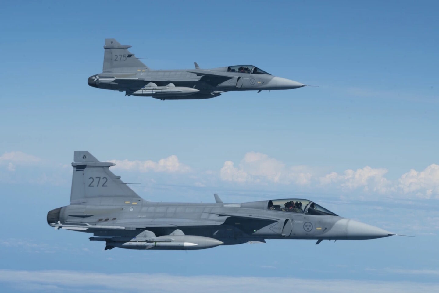 Μαχητικά αεροσκάφη τύπου Gripen της σουηδικής πολεμικής αεροπορίας
