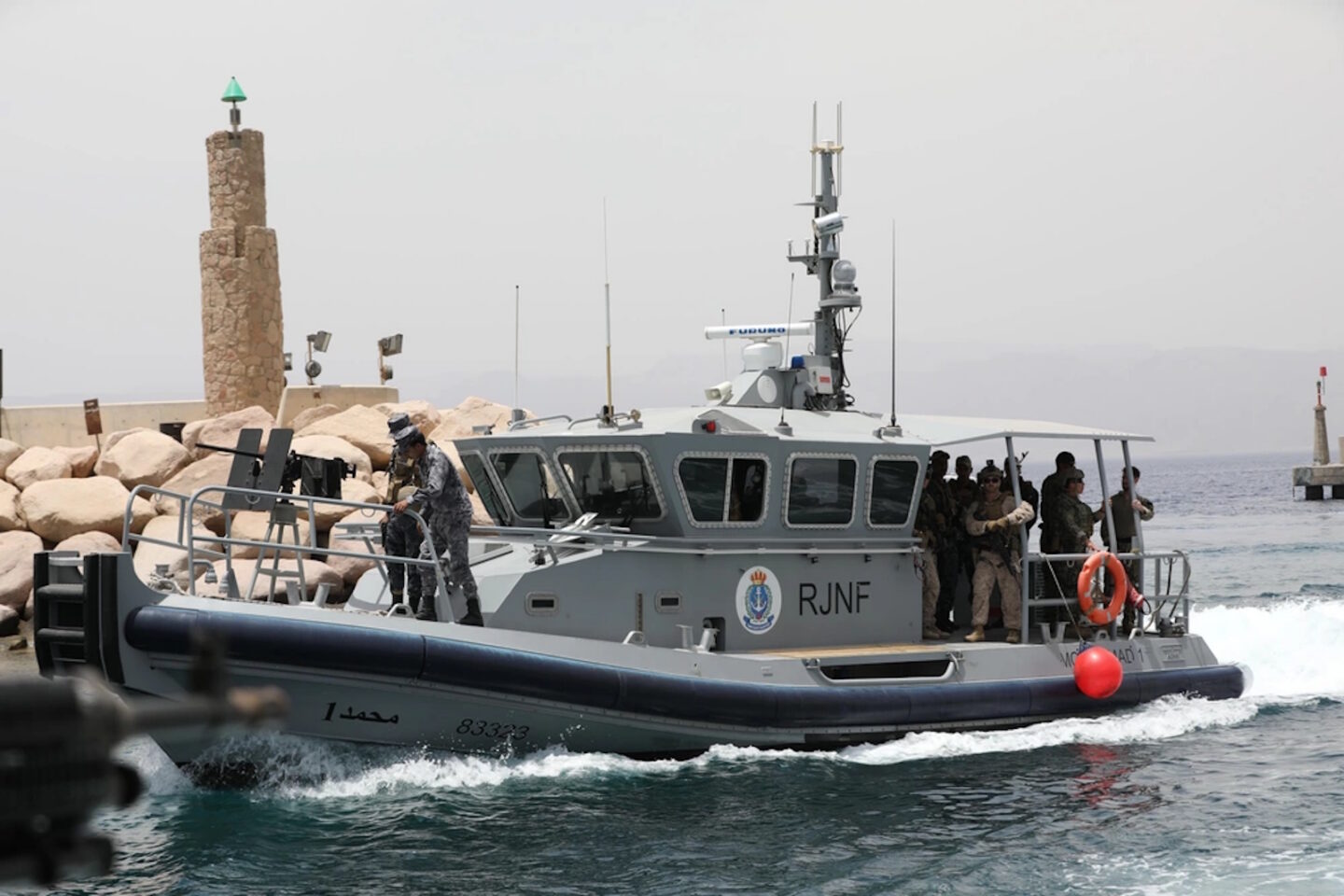 Στρατιώτες της Ιορδανίας στο λιμάνι της Ακάμπα