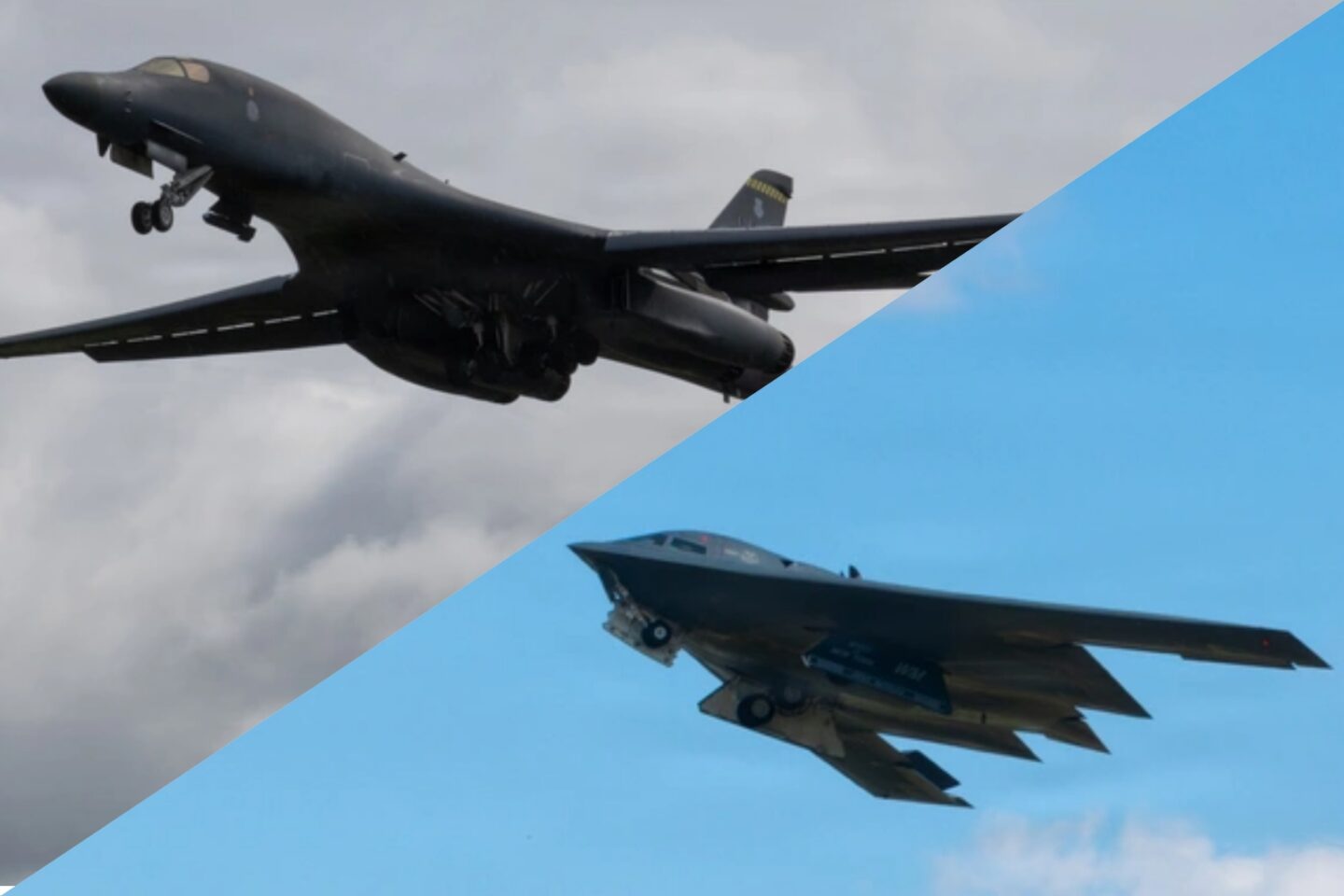 Βομβαρδιστικό B-1 (πάνω) και βομβαρδιστικό B-2 (κάτω)