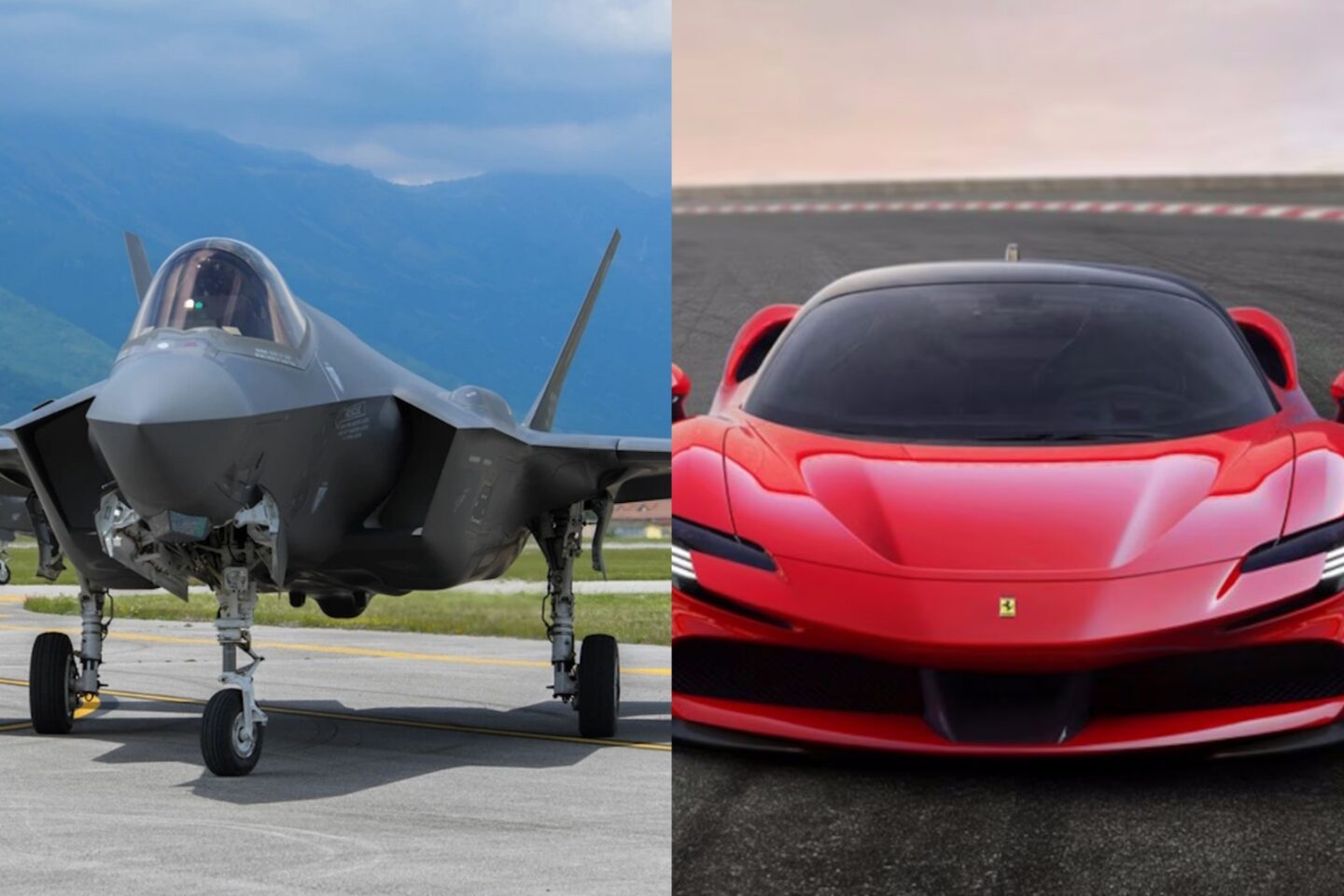 Ιταλικό F-35B δίπλα σε μια Ferrari SF90 Stradale