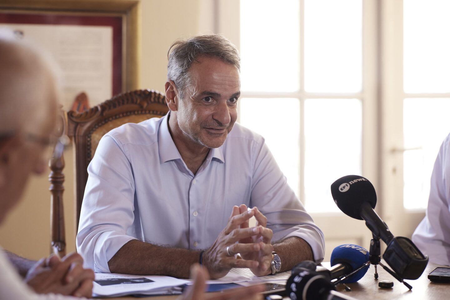Ο πρωθυπουργός Κυριάκος Μητσοτάκης στο Καστελλόριζο / (ΓΡ.ΤΥΠ.ΠΡΩΘΥΠ. ΠΑΠΑΜΗΤΣΟΣ ΔΗΜΗΤΡΗΣ/EUROKINISSI)