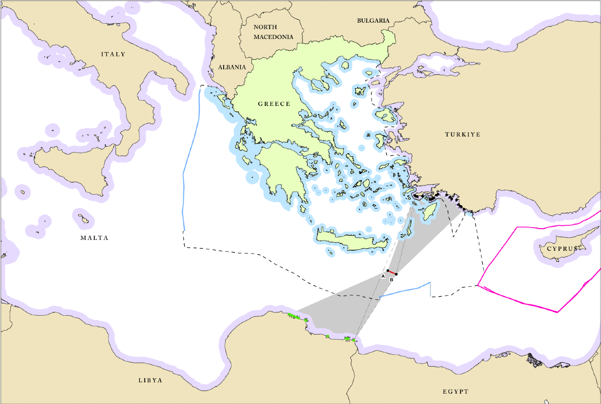 Χάρτης θαλάσσιων ζωνών και οριοθετήσεων στην Ανατολική Μεσόγειο