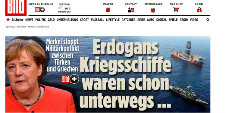 Bild: Η Μέρκελ σταμάτησε στρατιωτική αντιπαράθεση Ελλήνων και Τούρκων