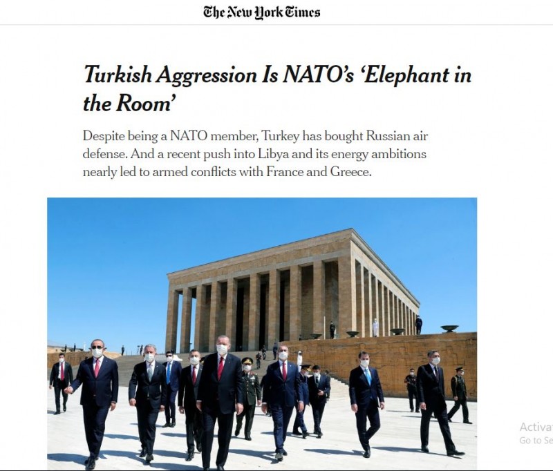 New York Times: Τουρκική επιθετικότητα, ο «ελέφαντας στο δωμάτιο» του NATO...