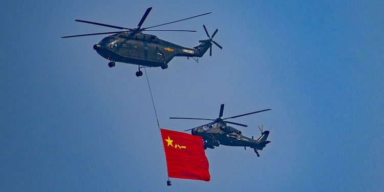 Z 8 with the flag of PLA at PRC70 20191001104404